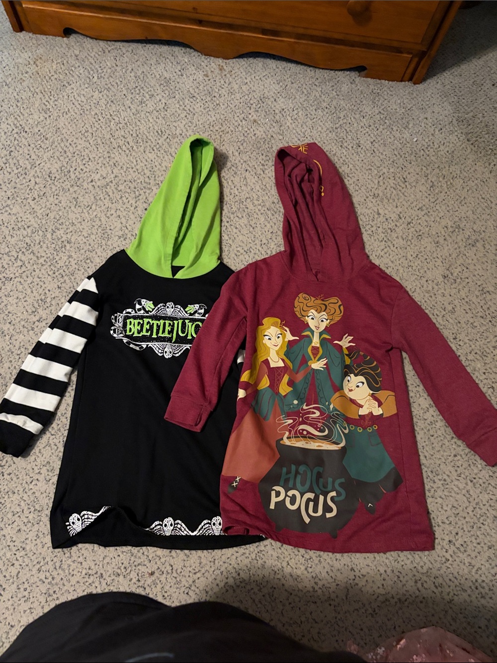 2 Girls' Hooded Sweater Dresses